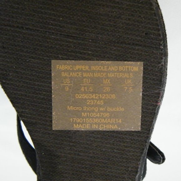 Black Thong Sandal Size 9 Studio S Microfiber - Picture 10 of 10